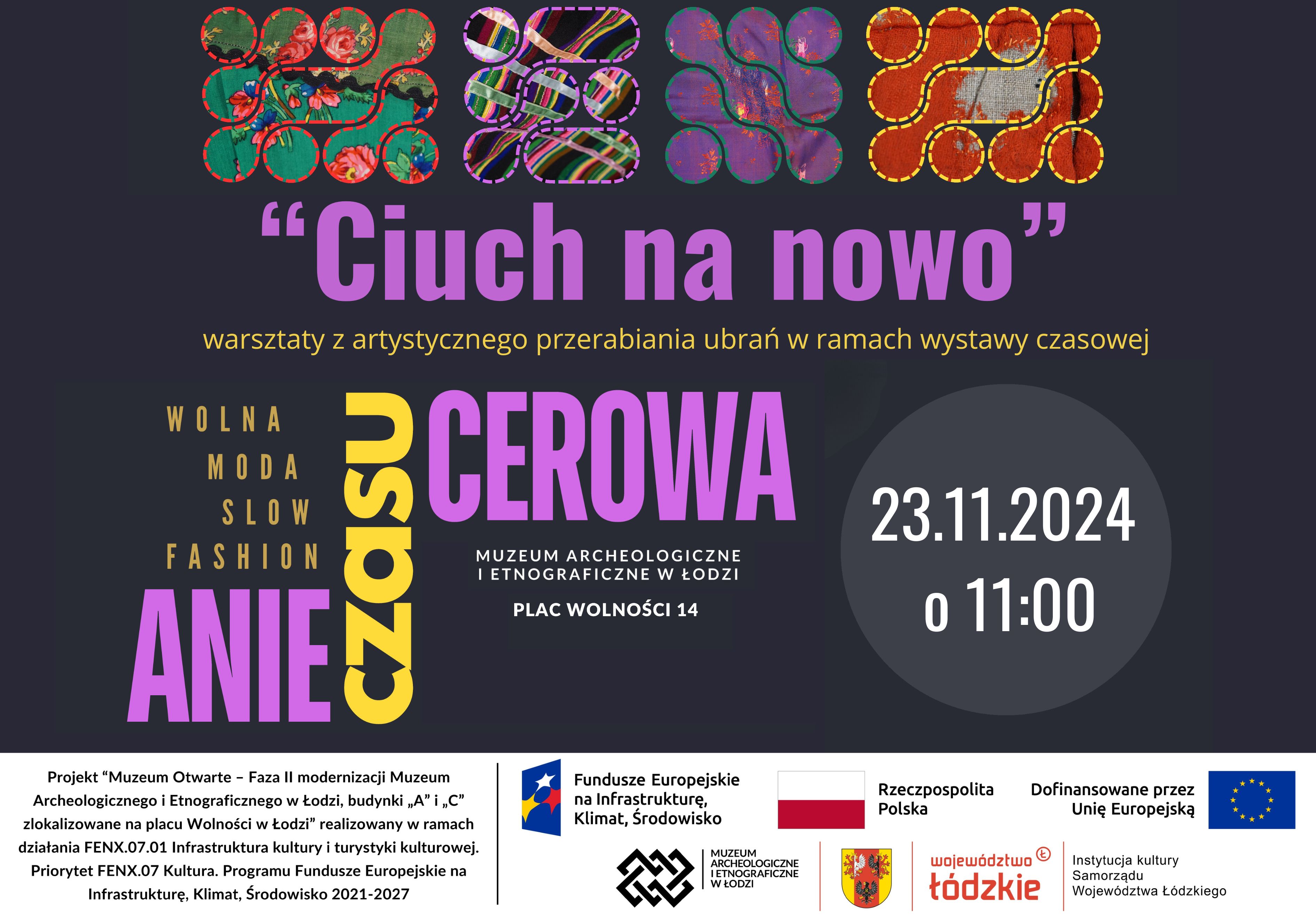 grafika na ciemnym tle, napis z tytułem spotkania oraz godziną rozpoczęcia