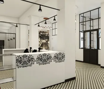 wizualizacja przedstawiająca główny hol muzeum 