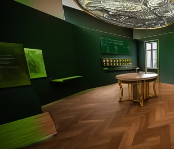 wizualizacja przedstawiająca salę ekspozycyjną 